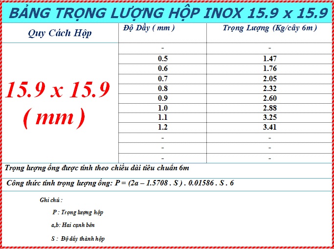 VUONG INOX 201 15 x 15 mm